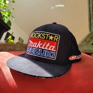 Rockstar Makita Suzuki Flat Fitty Racing Cap Hat - Size L/XL